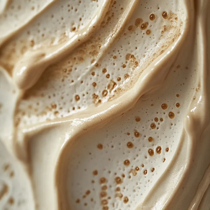 Close-up of whipped cream cleanser texture